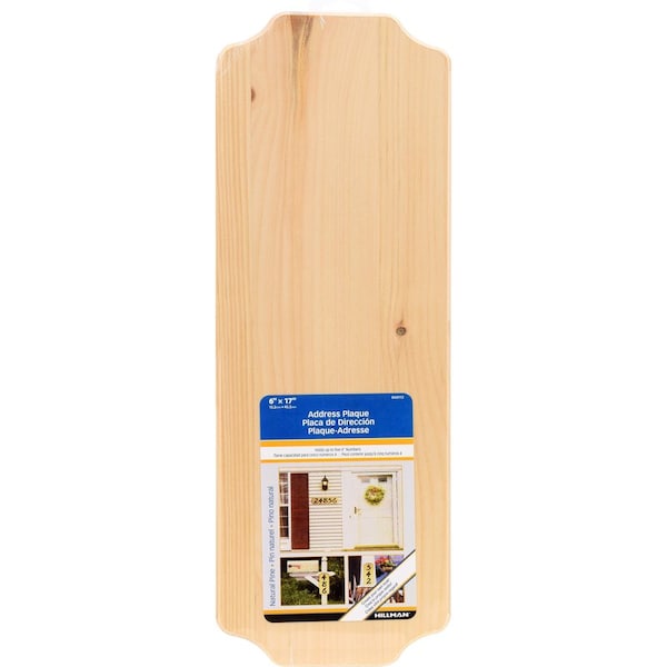 Hillman HILLMAN Natural Wood Rectangle Address Plate, PK3 844113 - main